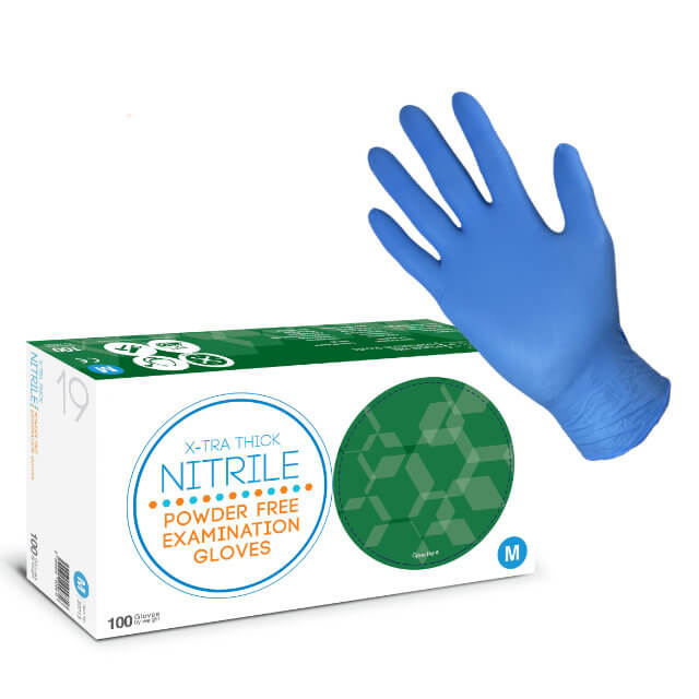 Powder Free Thick Nitrile Gloves EN374 & EN455 Premium 100 Pack S