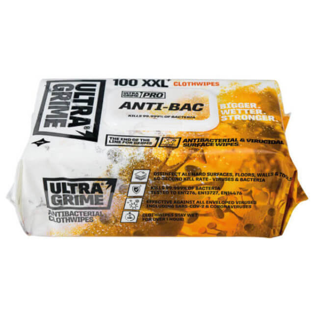 UltraGrime PRO Anti-Bac Cleaning Cloth Wipes - AntiBacterial